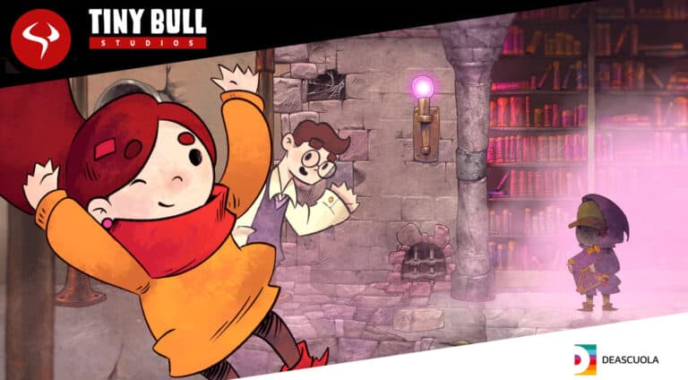 Illustrazione del videogioco educativo Ross e la Sgrammanebbia, sviluppato da GameThinkers in collaborazione con Deascuola.