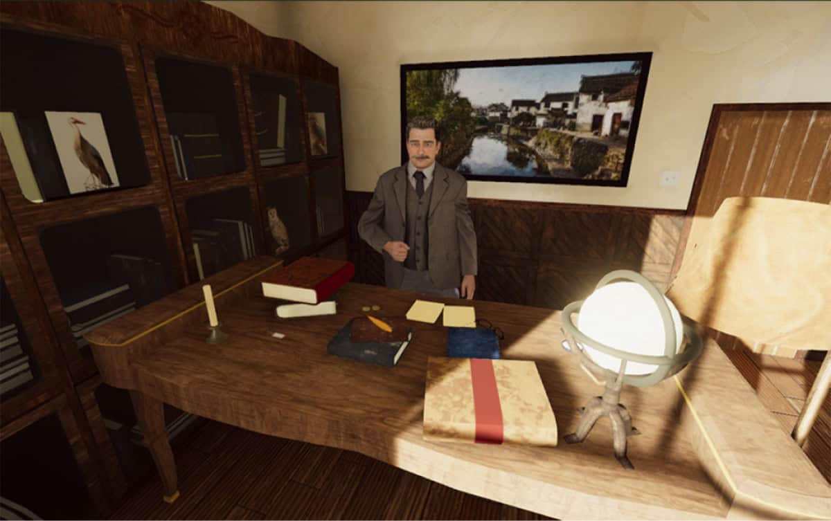 Avatar virtuale del fondatore del Museo Civico di Zoologia di Roma, il signor Arrigoni degli Oddi, in una ricostruzione 3D.